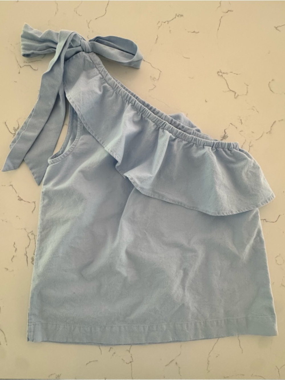 Vineyard Vines Cloud One Shoulder Bow Top NWT 0 Ruffle Coastal Prep Resortwear - Picture 5 of 10